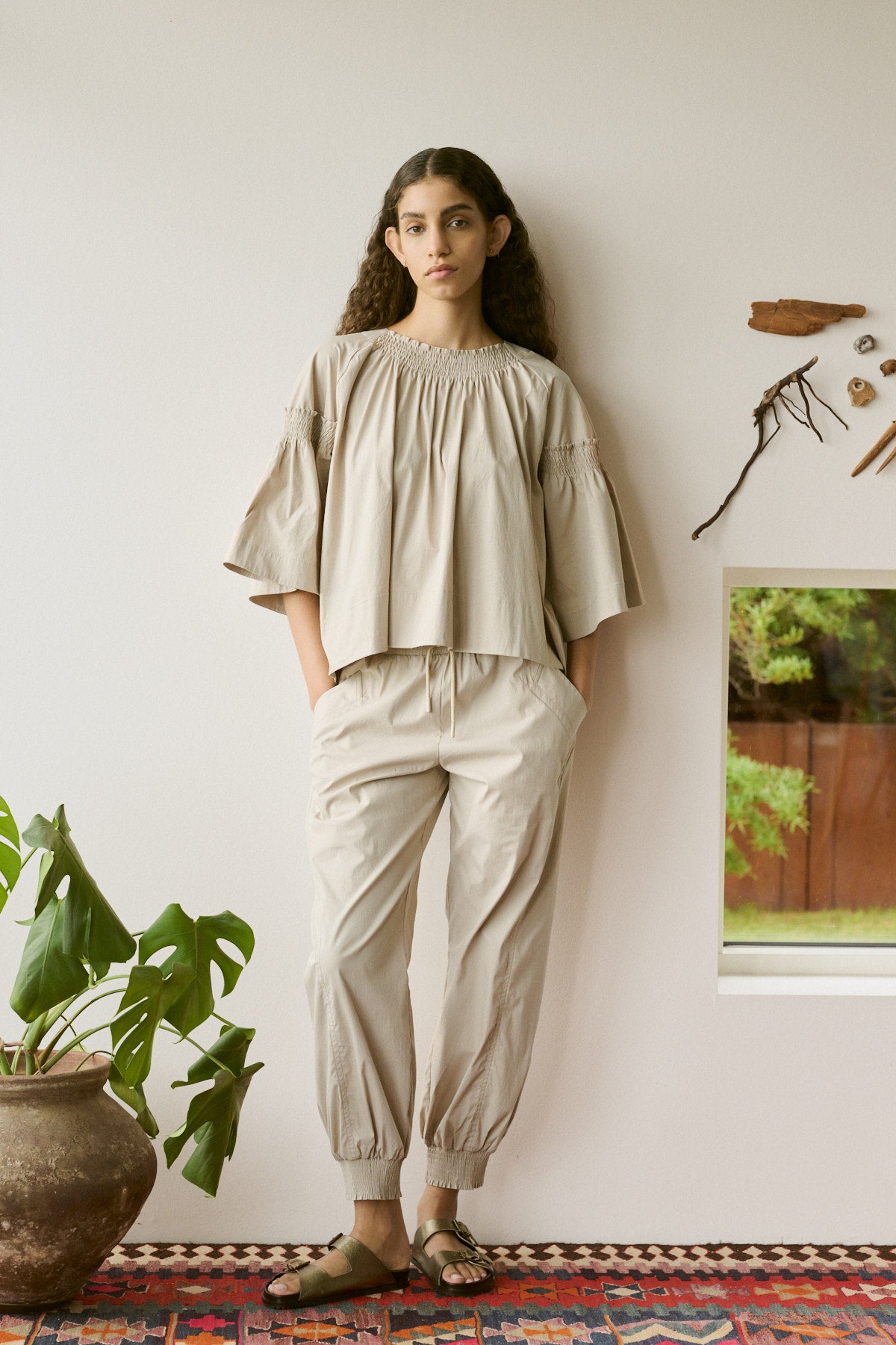 Efil - Papery frill sleeve top I Sidiment