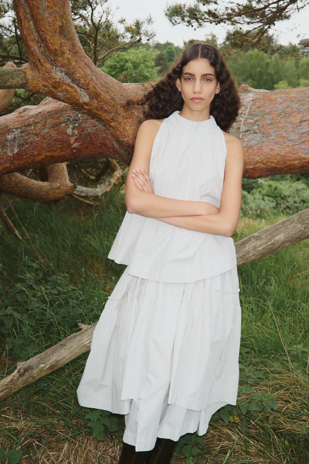 Brigida - Poplin full skirt I Faded black