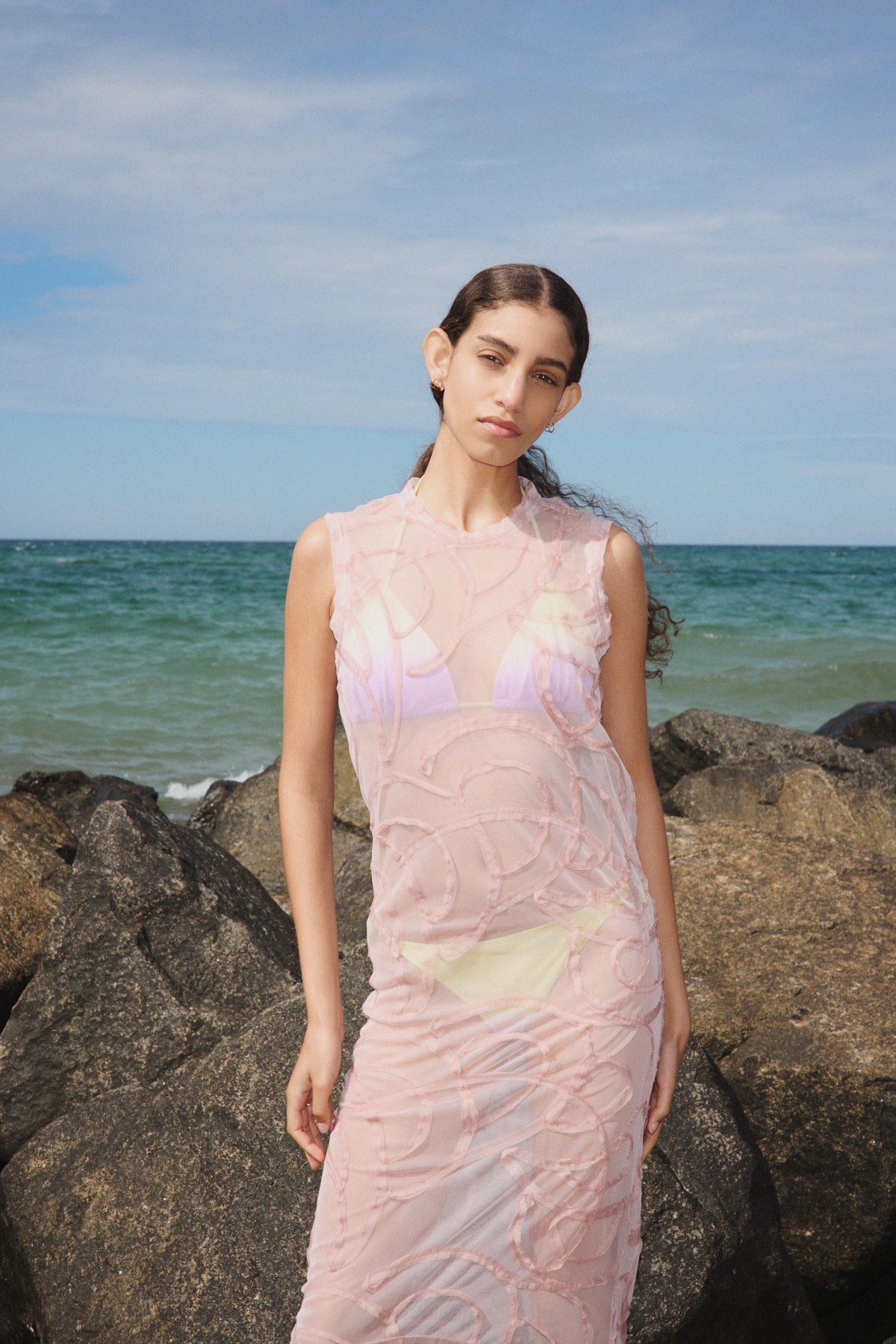 Vita - Scribble long dress I Blush