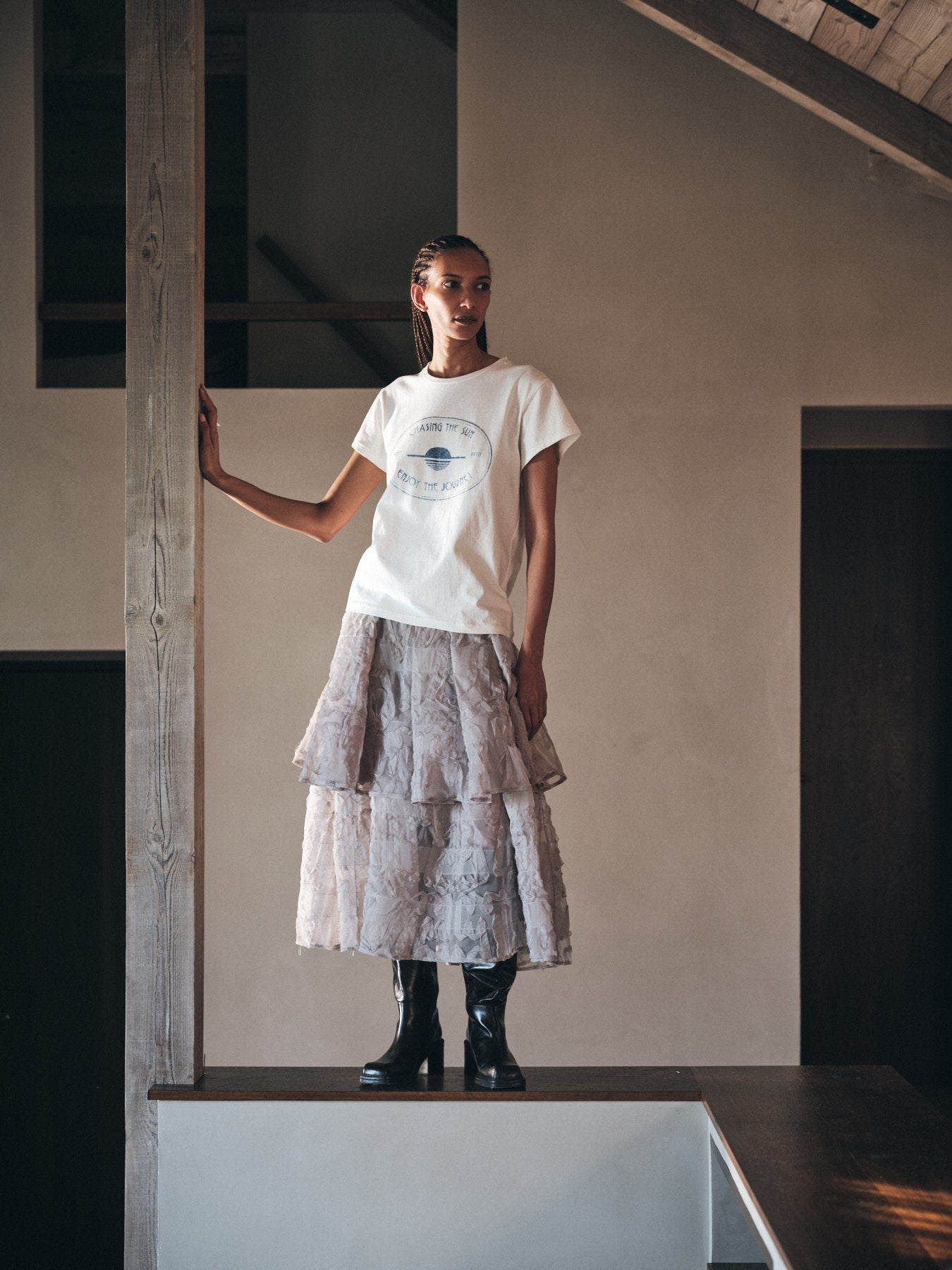 Sibora - Splash netting skirt I Silver grey