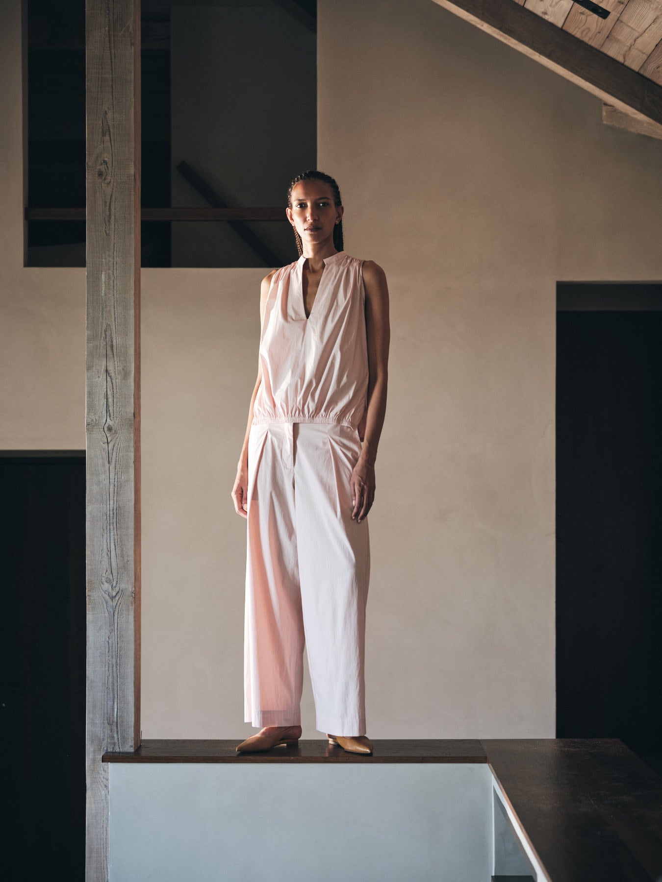 Enel - Papery parallel pants I Powder