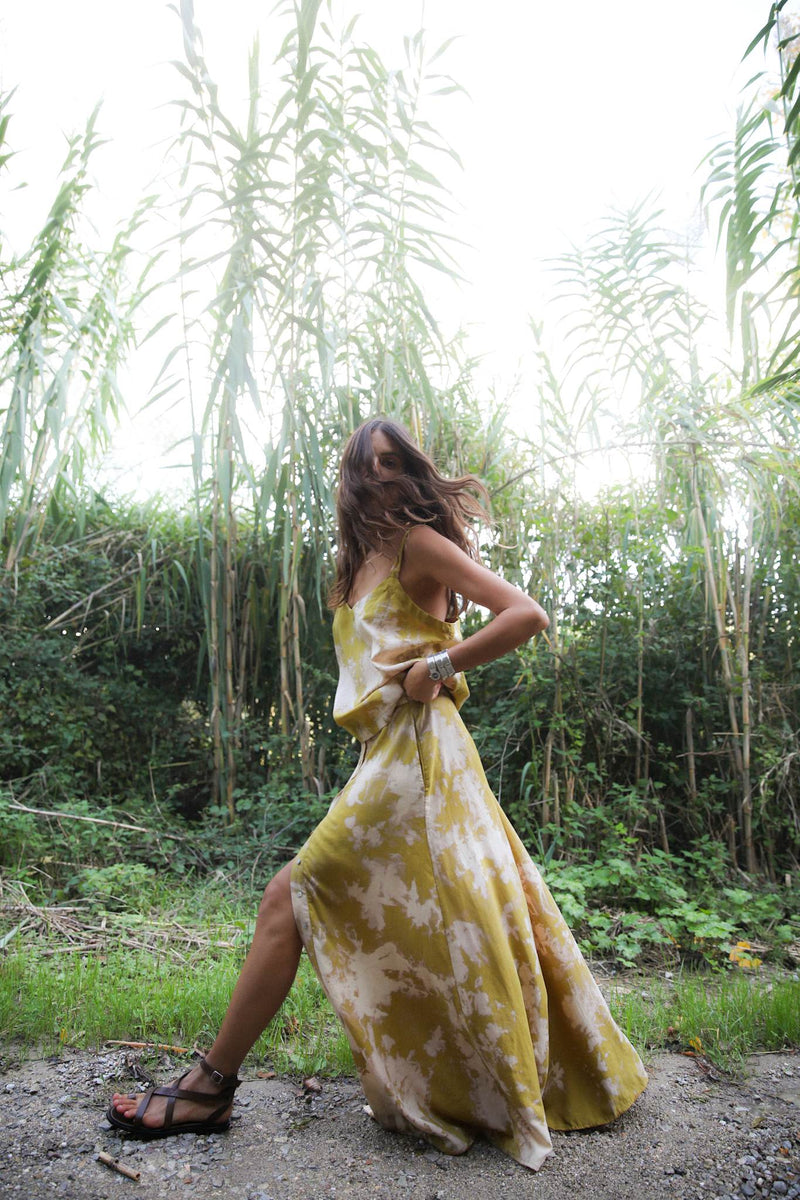 Natja - Misty button skirt I Golden mustard combo