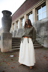 Guri - Poplin heavy full skirt I Pirate black