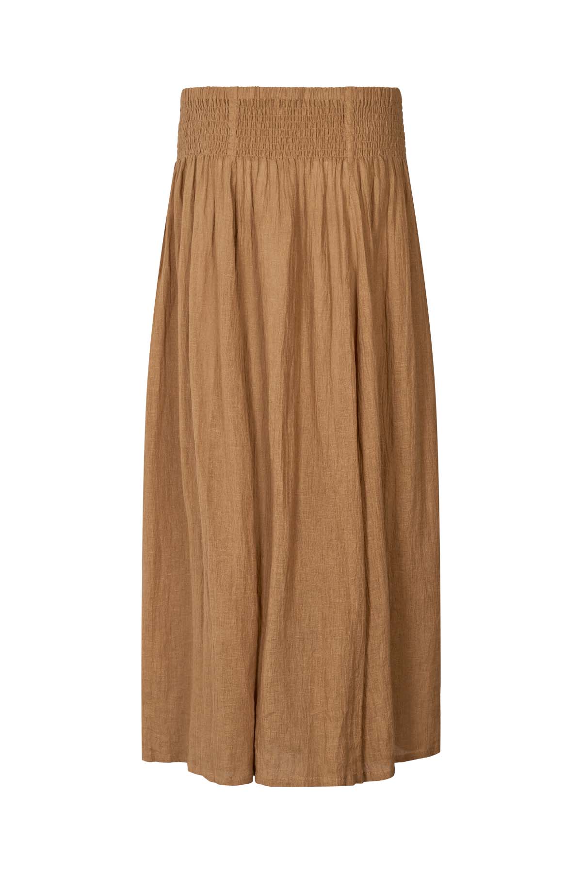Jumana - Crinkled flared skirt I Walnut