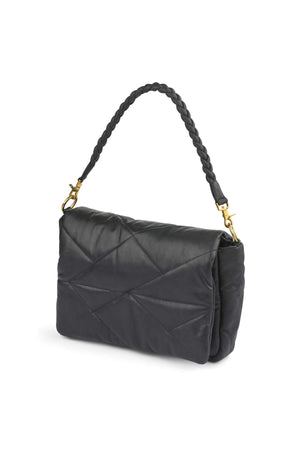 PRE-ORDER I Noria - Leather padded shoulder bag I Black