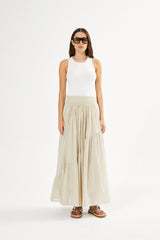 Angled gather skirt - Polonia I Oyster
