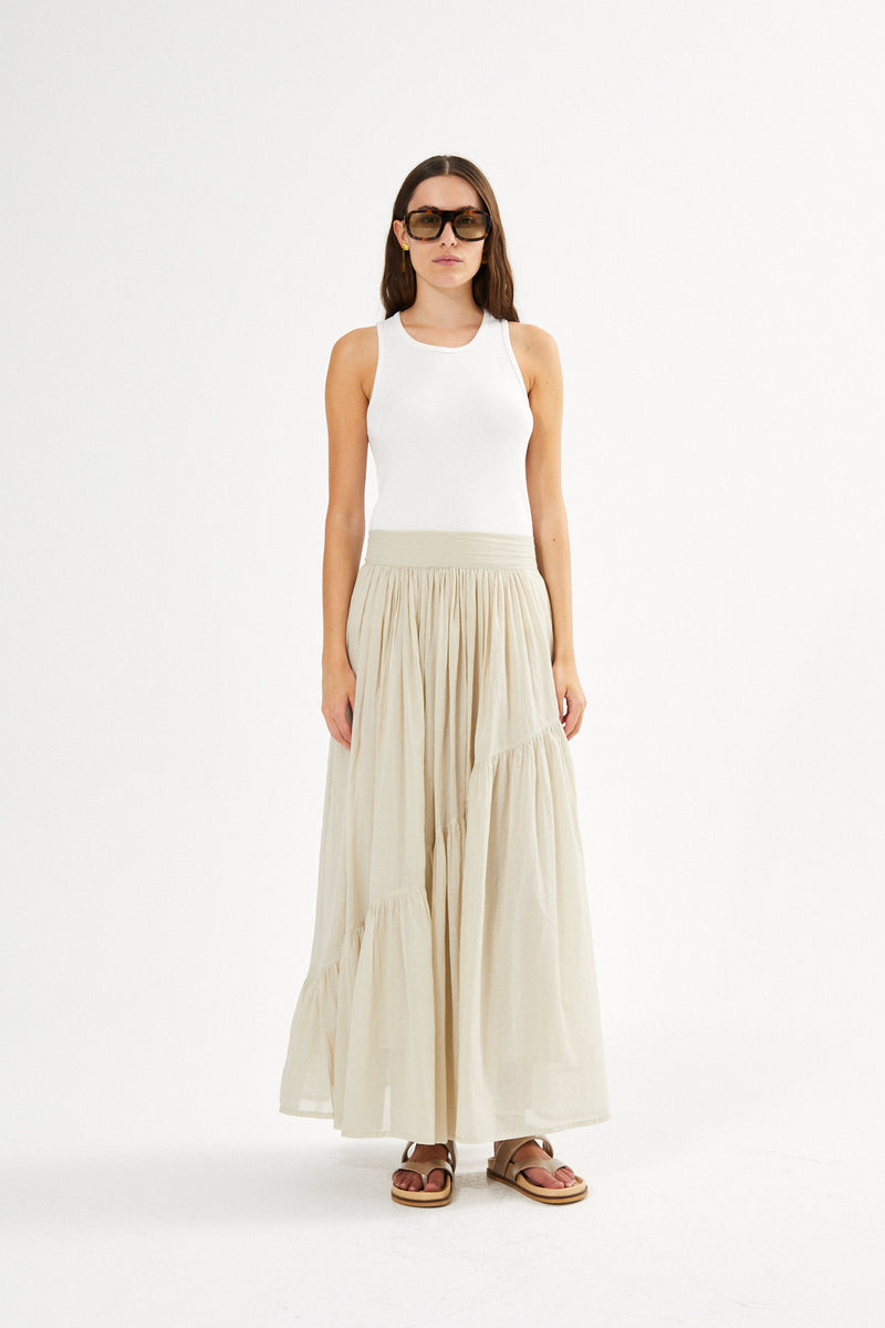 Angled gather skirt - Polonia I Oyster