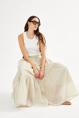 Angled gather skirt - Polonia I Oyster