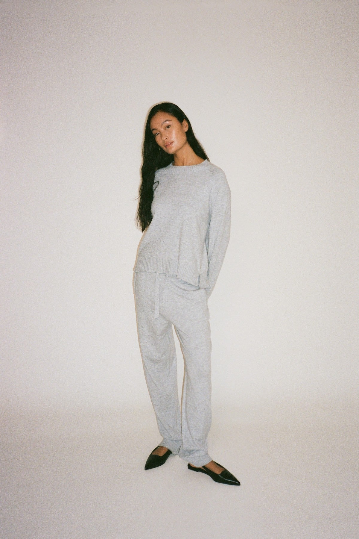 Knit lounge boxy sweater - Ruca I Grey melange