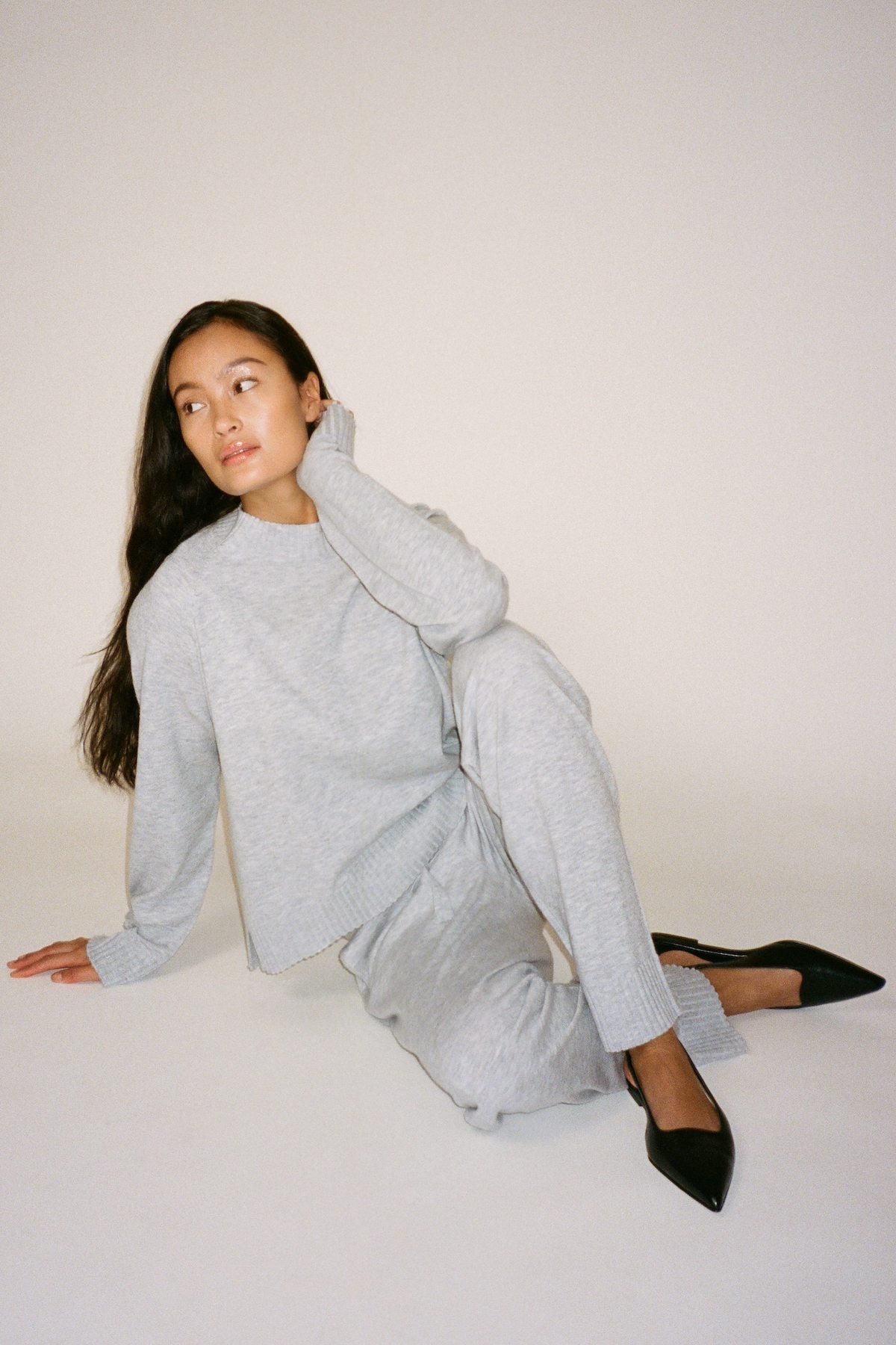 Knit lounge boxy sweater - Ruca I Grey melange