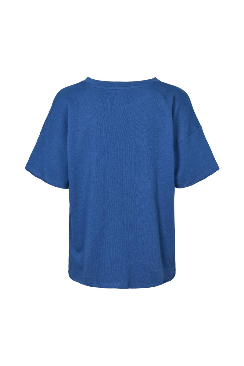 Light stretch cropped t-shirt - Margot I Workwear blue melange