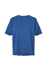 Light stretch cropped t-shirt - Margot I Workwear blue melange