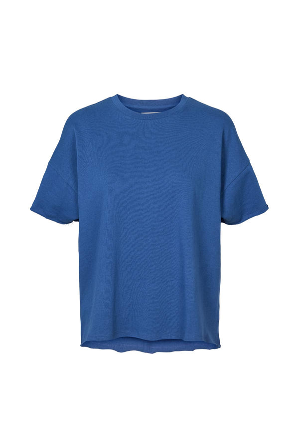 Light stretch cropped t-shirt - Margot I Workwear blue melange