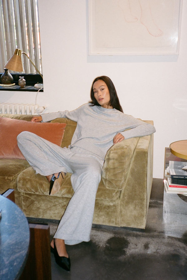 Knit lounge boxy sweater - Ruca I Grey melange