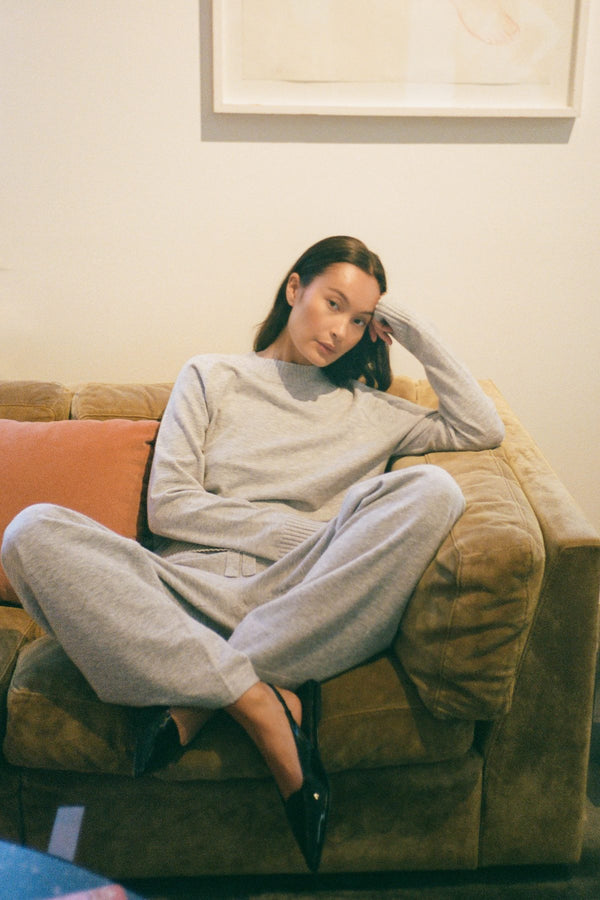 Knit lounge boxy sweater - Ruca I Grey melange