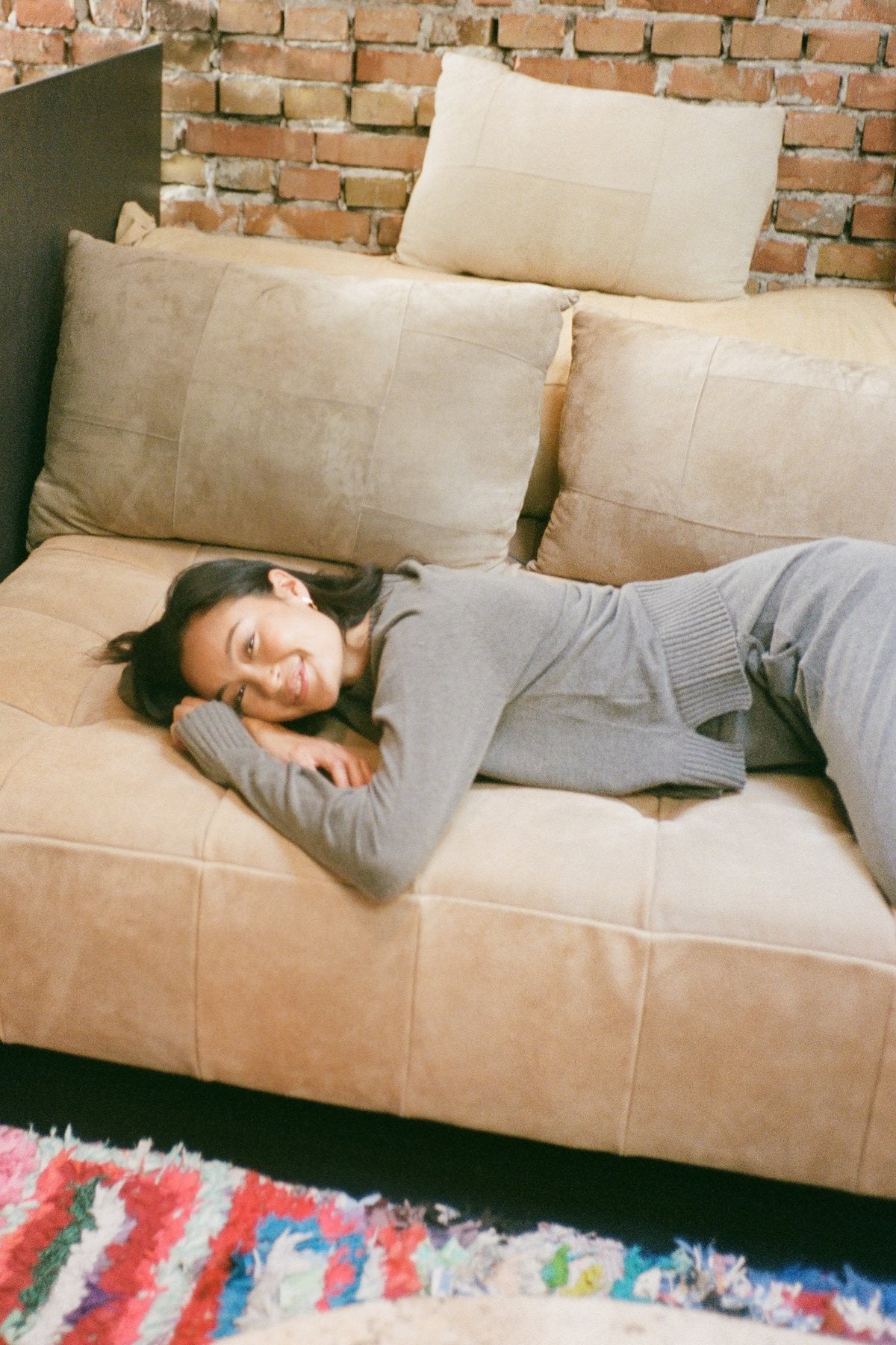 Knit lounge boxy sweater - Ruca I Mole melange