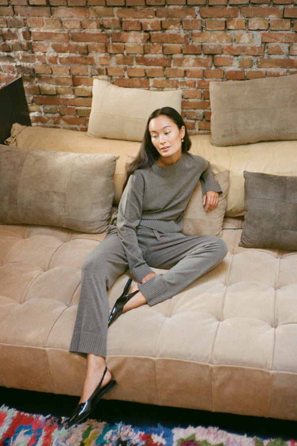 Knit lounge boxy sweater - Ruca I Mole melange