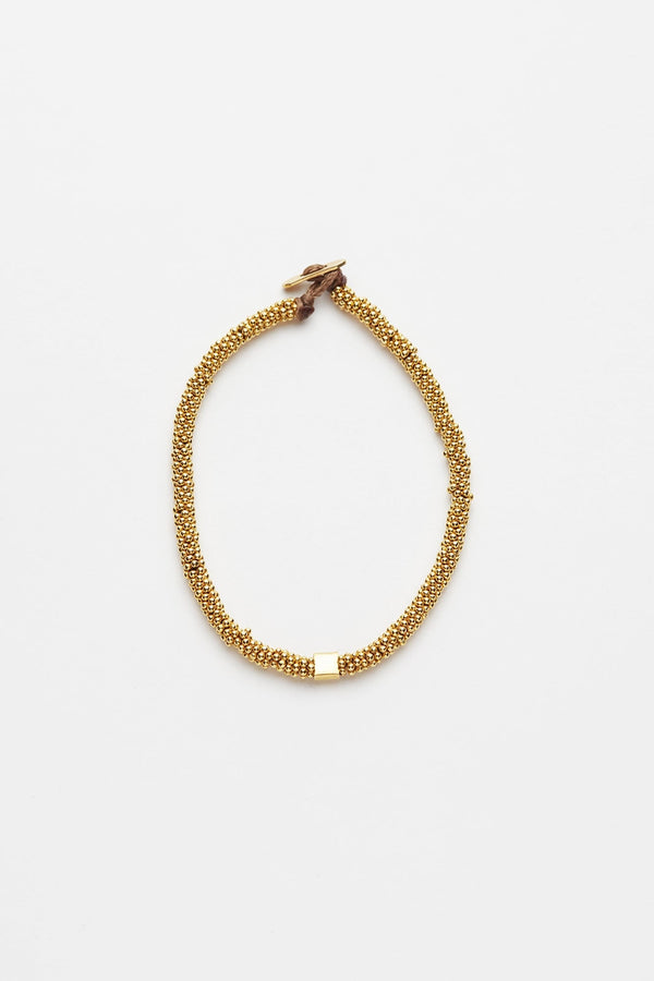 Bead bracelet with gold square - Nafsu I Gold