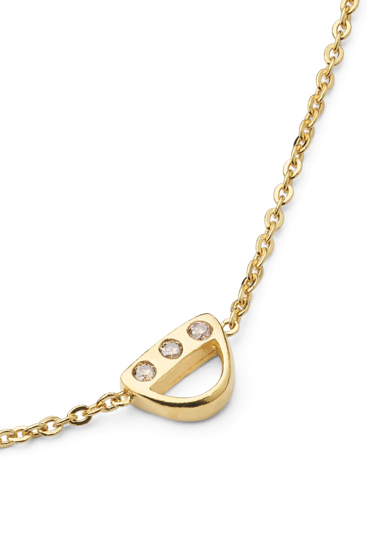 Diamond letter necklace - Rabens Momento I Gold w/ Champaign diamond