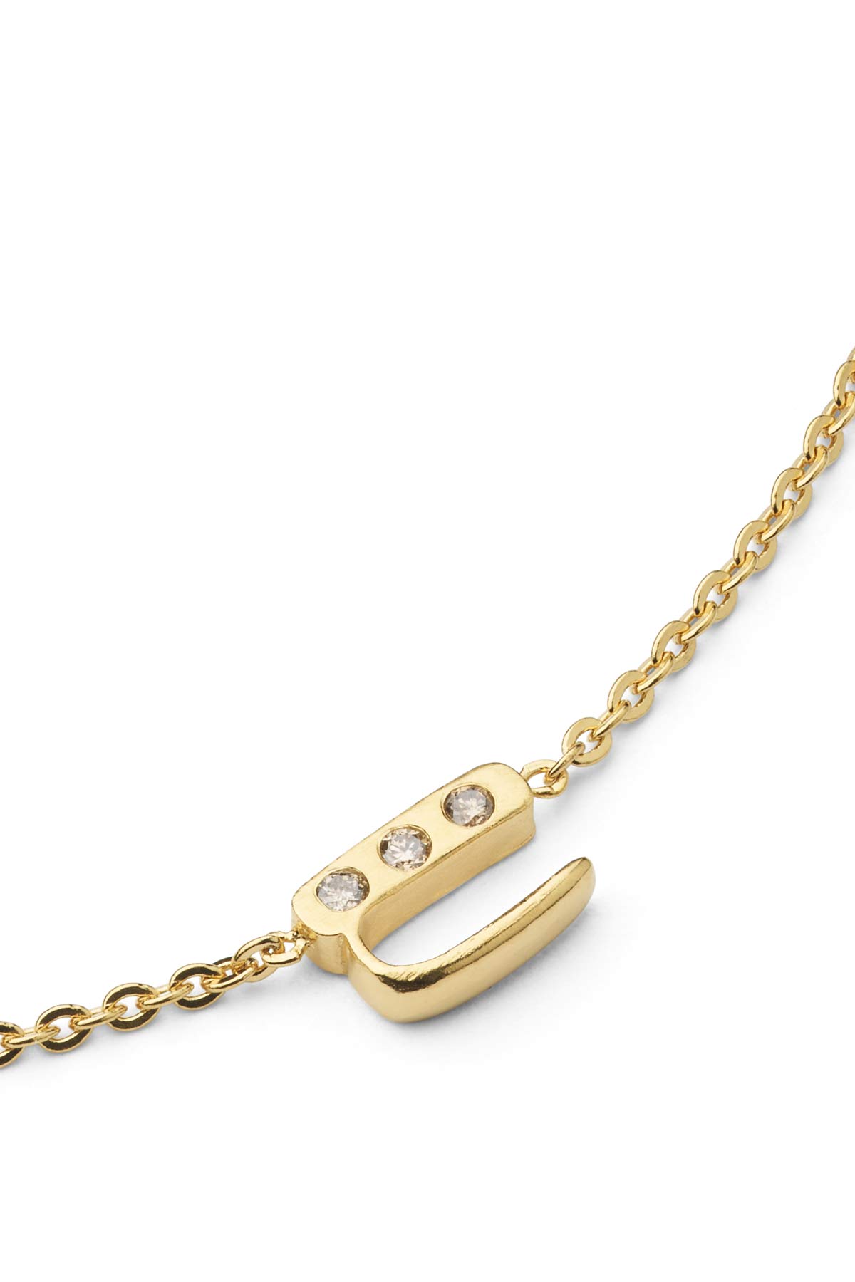 Diamond letter necklace - Rabens Momento I Gold w/ Champagne diamond