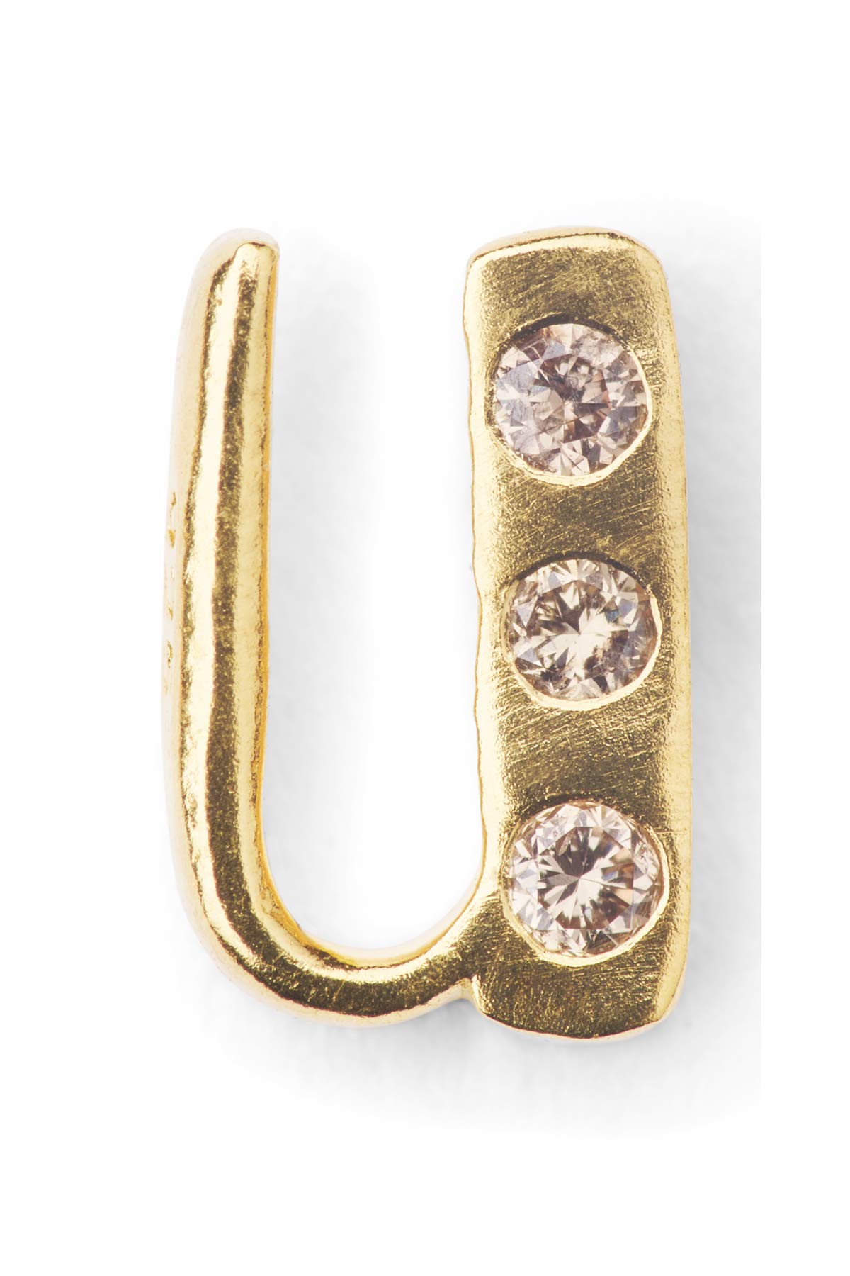 Diamond letter ear stud - Rabens Momento I Gold w/ Champaign diamond