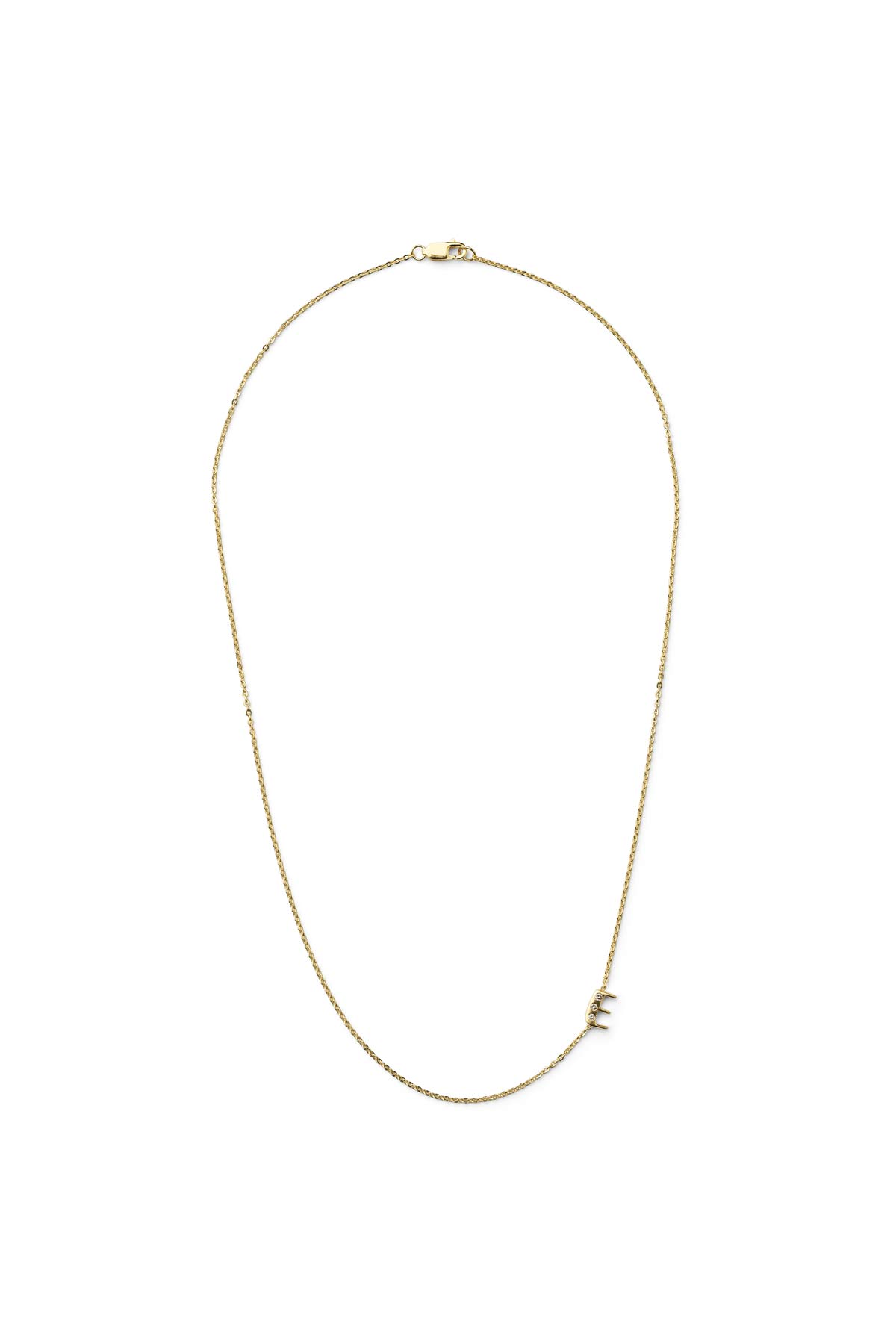 Diamond letter necklace - Rabens Momento I Gold w/ Champagne diamond