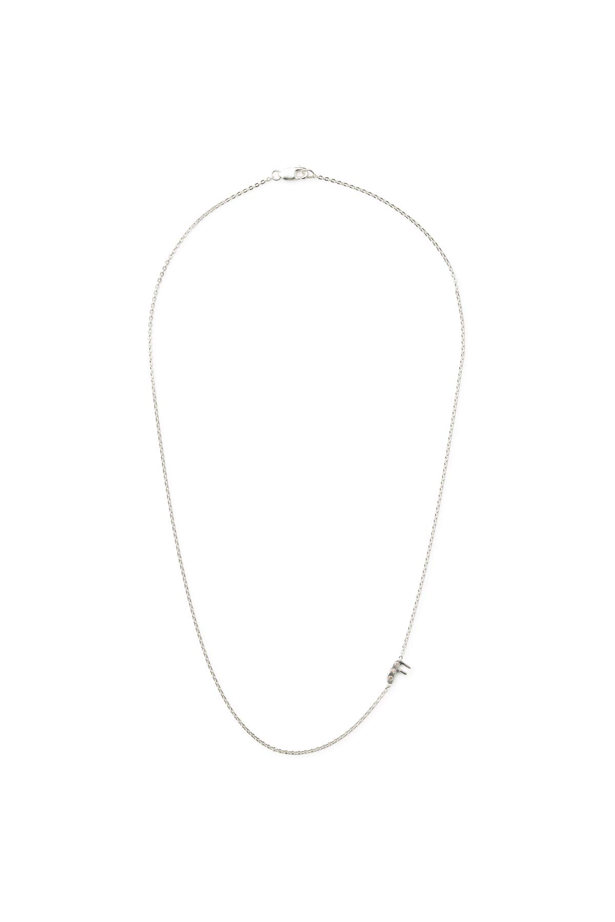 Diamond letter necklace - Rabens Momento I Silver w/ Champagne diamond