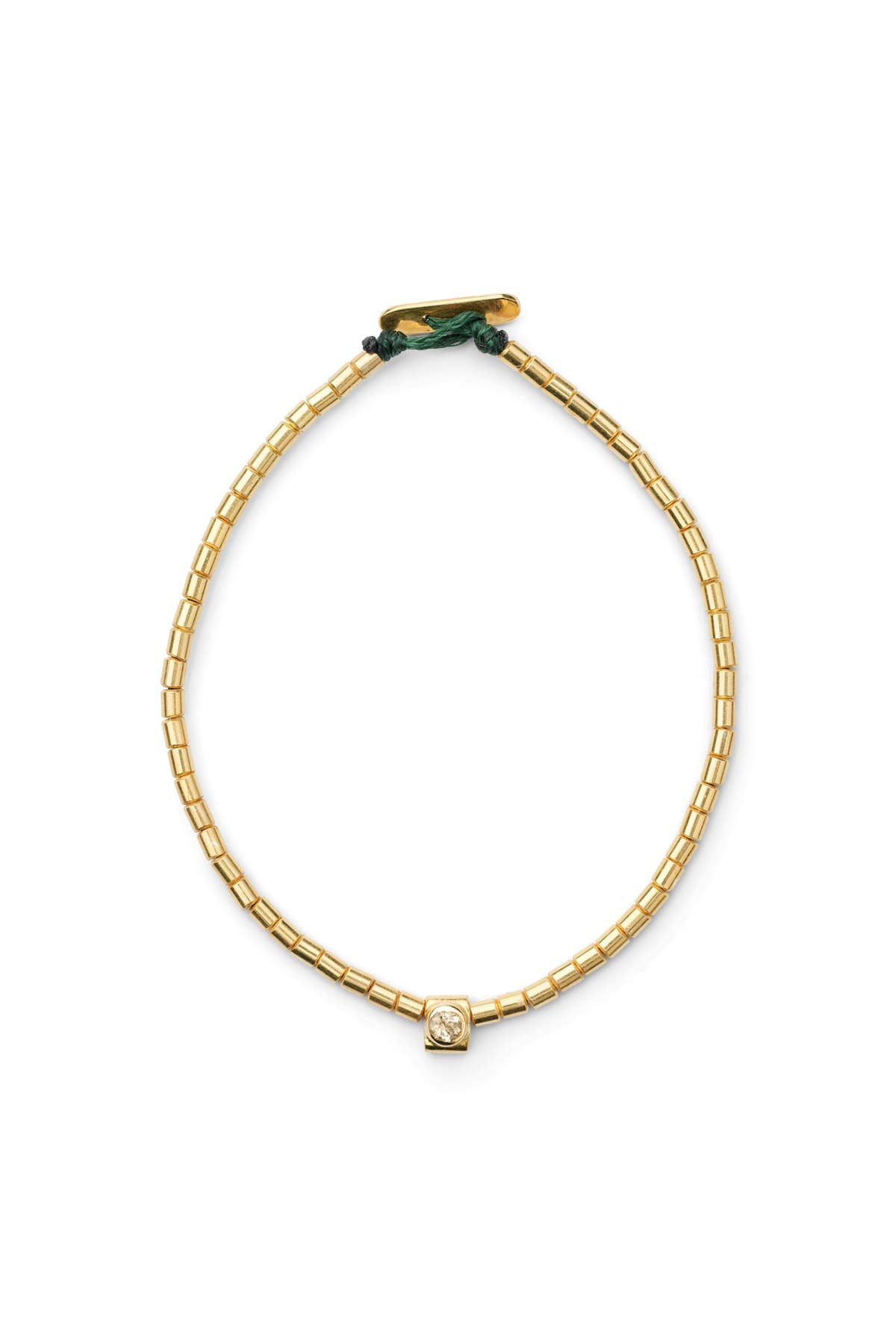 Nafsu - Square Bead Bracelet I White stone