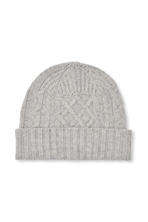 Majda - Patchwork knit hat I Light grey melange