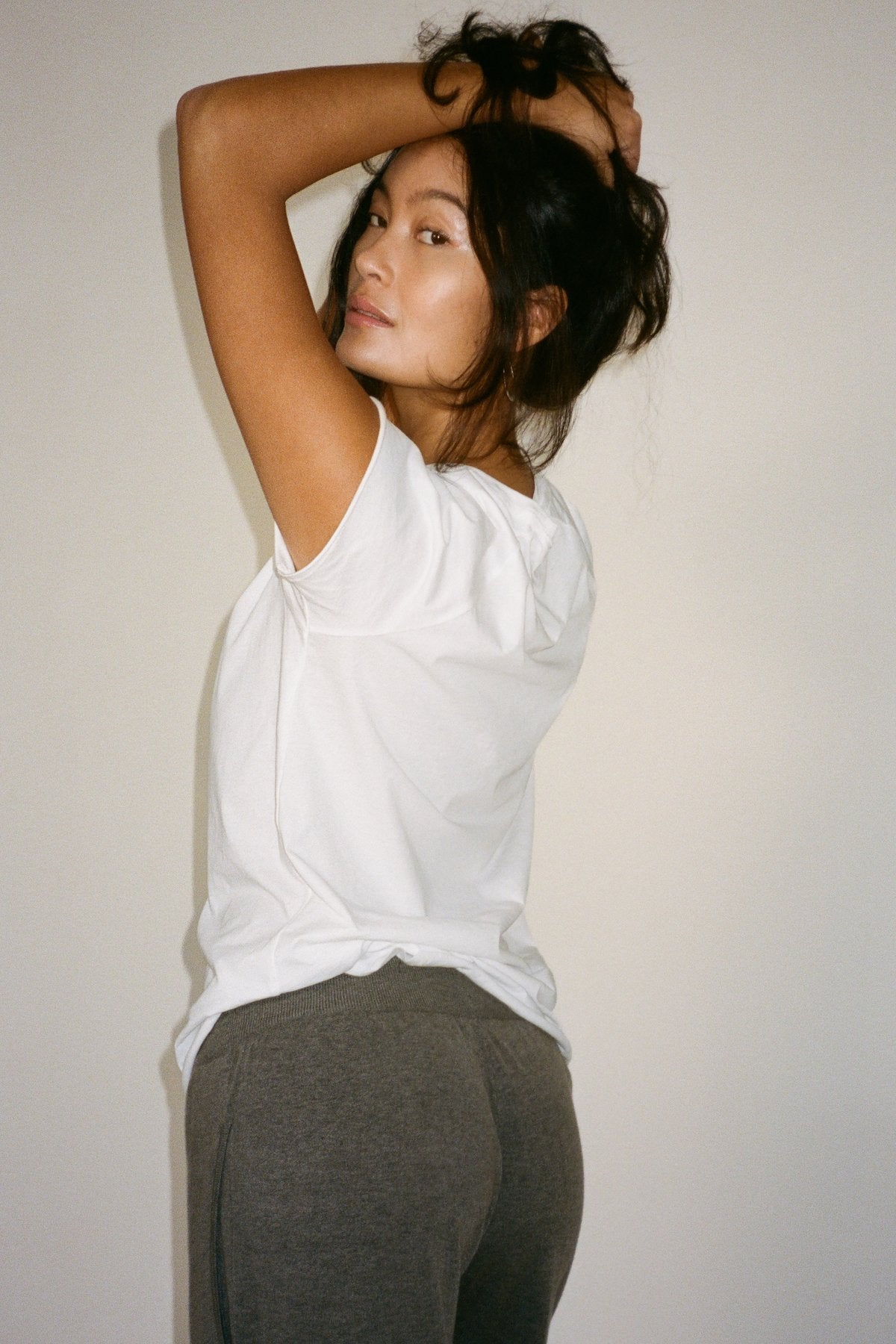 Paper jersey raglan tee - Adea I White