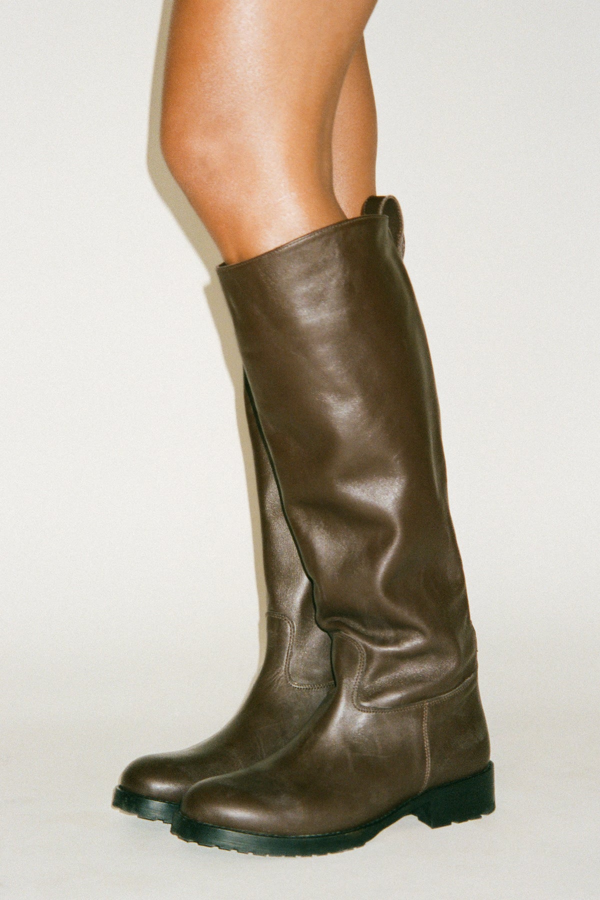 Leather riding boot - Marit I Dark Chocolate