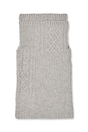 Tamy - Patchwork knit neck warmer I Light grey melange