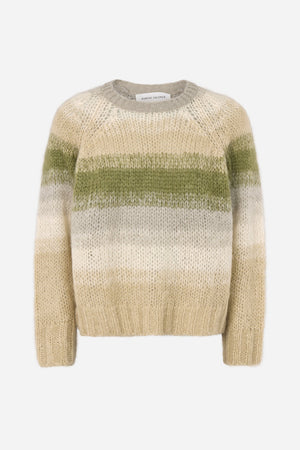 Jasmin - Blurred yarn boxy sweater I Light camel combo