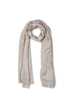 Wool cash scarf - Caroliva I Light grey melange