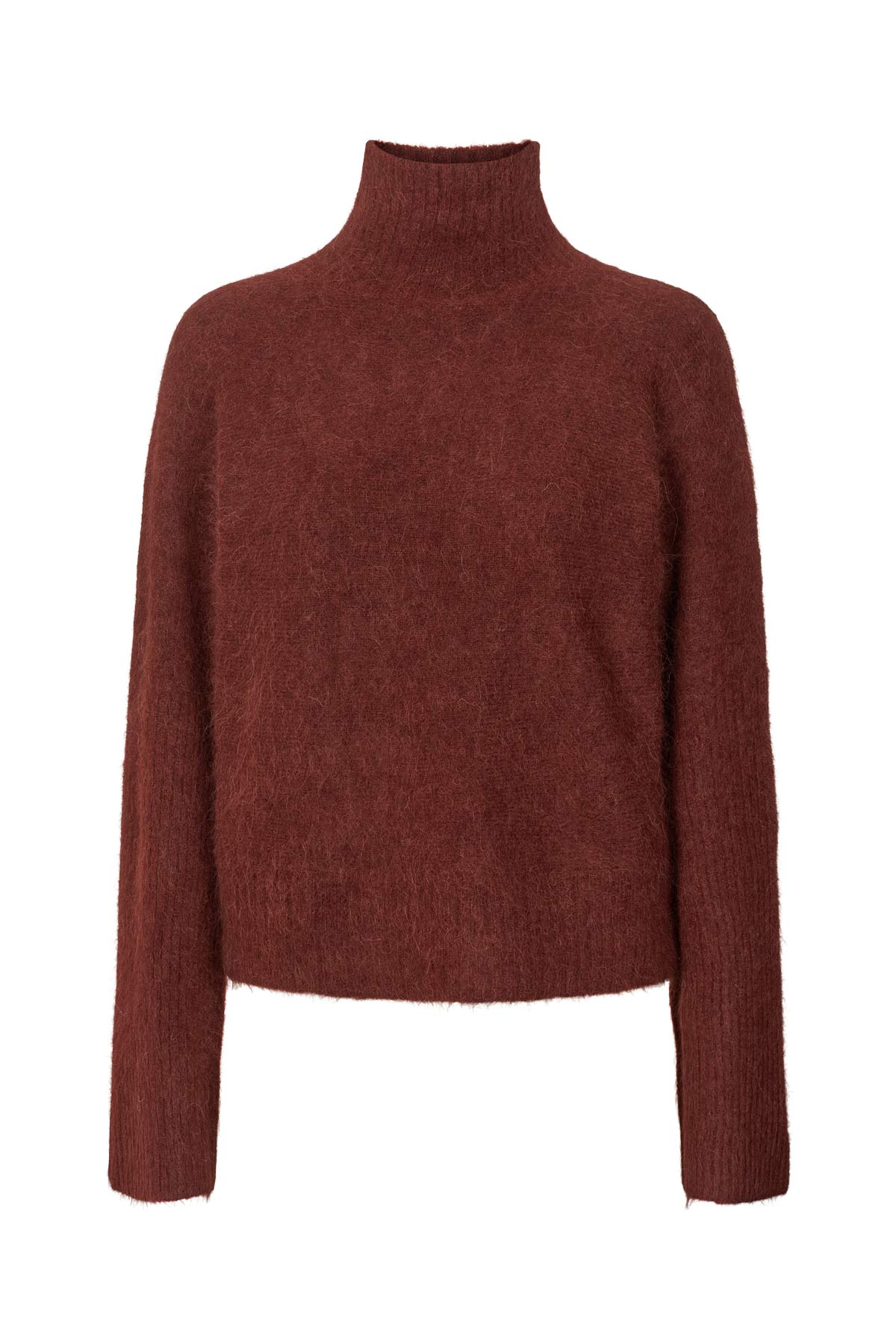 Fluffy boxy sweater - Hiam I Burgundy
