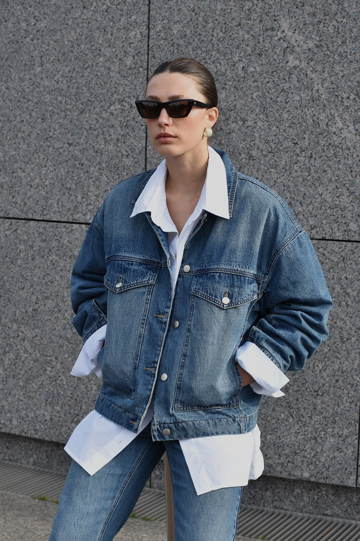 Denim jacket - Hellelou I Washed indigo