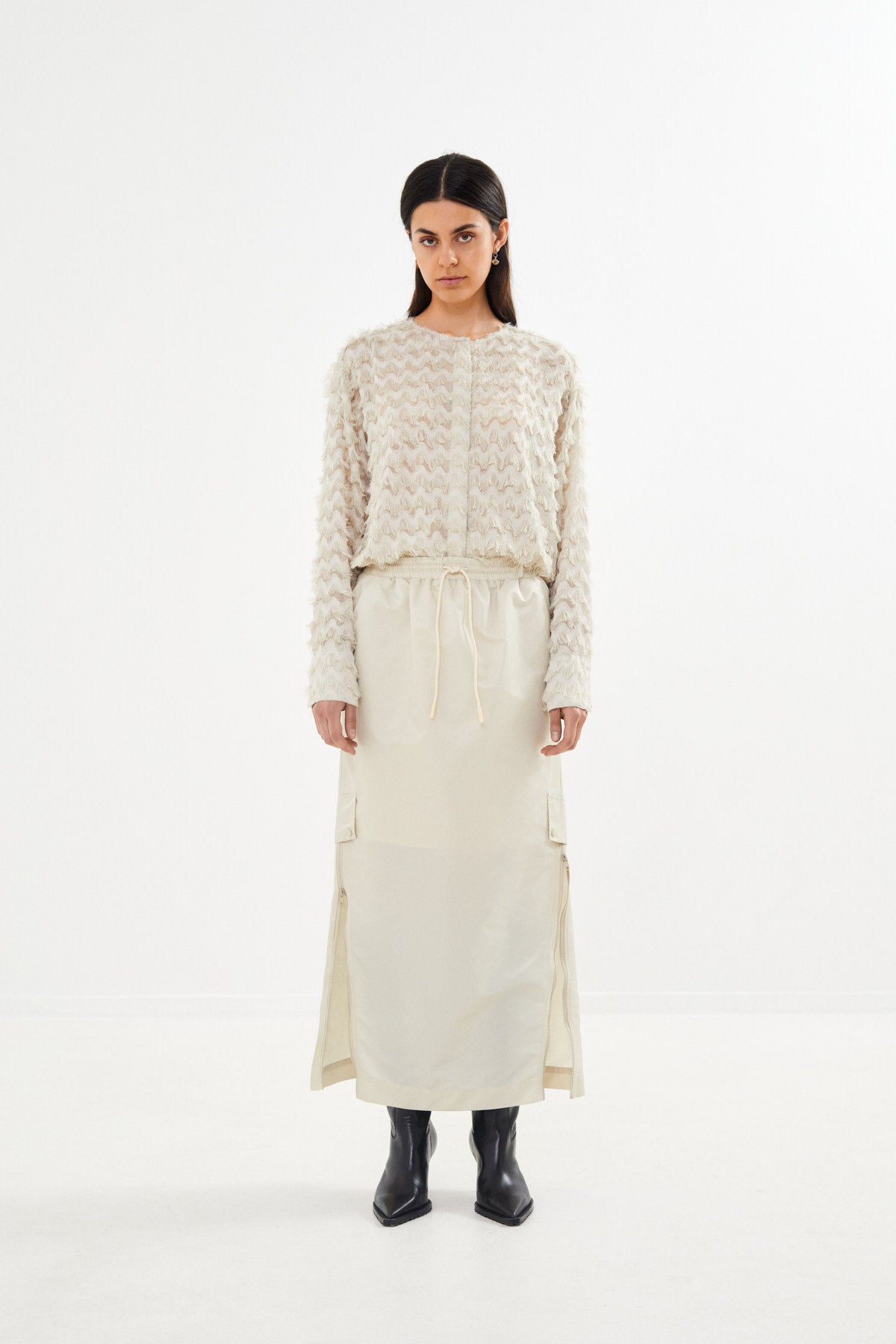 Feathery shirt jacket - September I Oyster