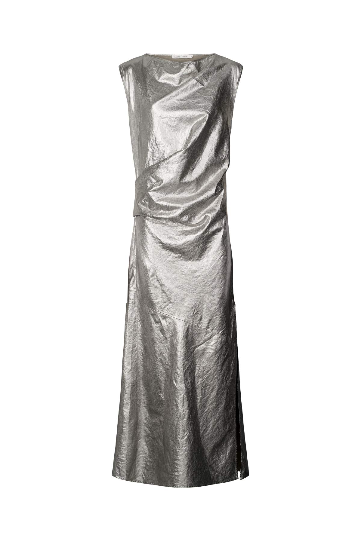 Antique silver draped dress - Jamal I Antique silver