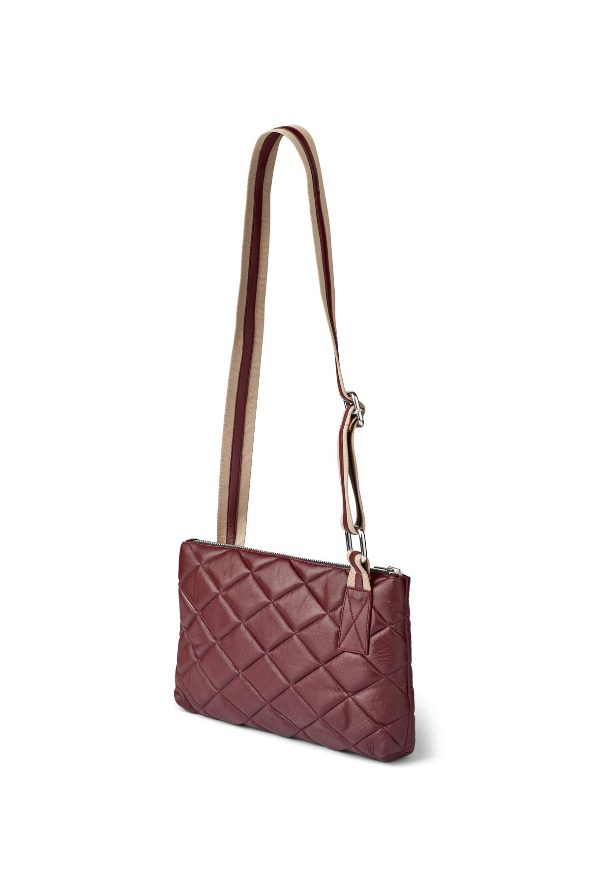 Quilted leather small bag - Siara I Burgundy
