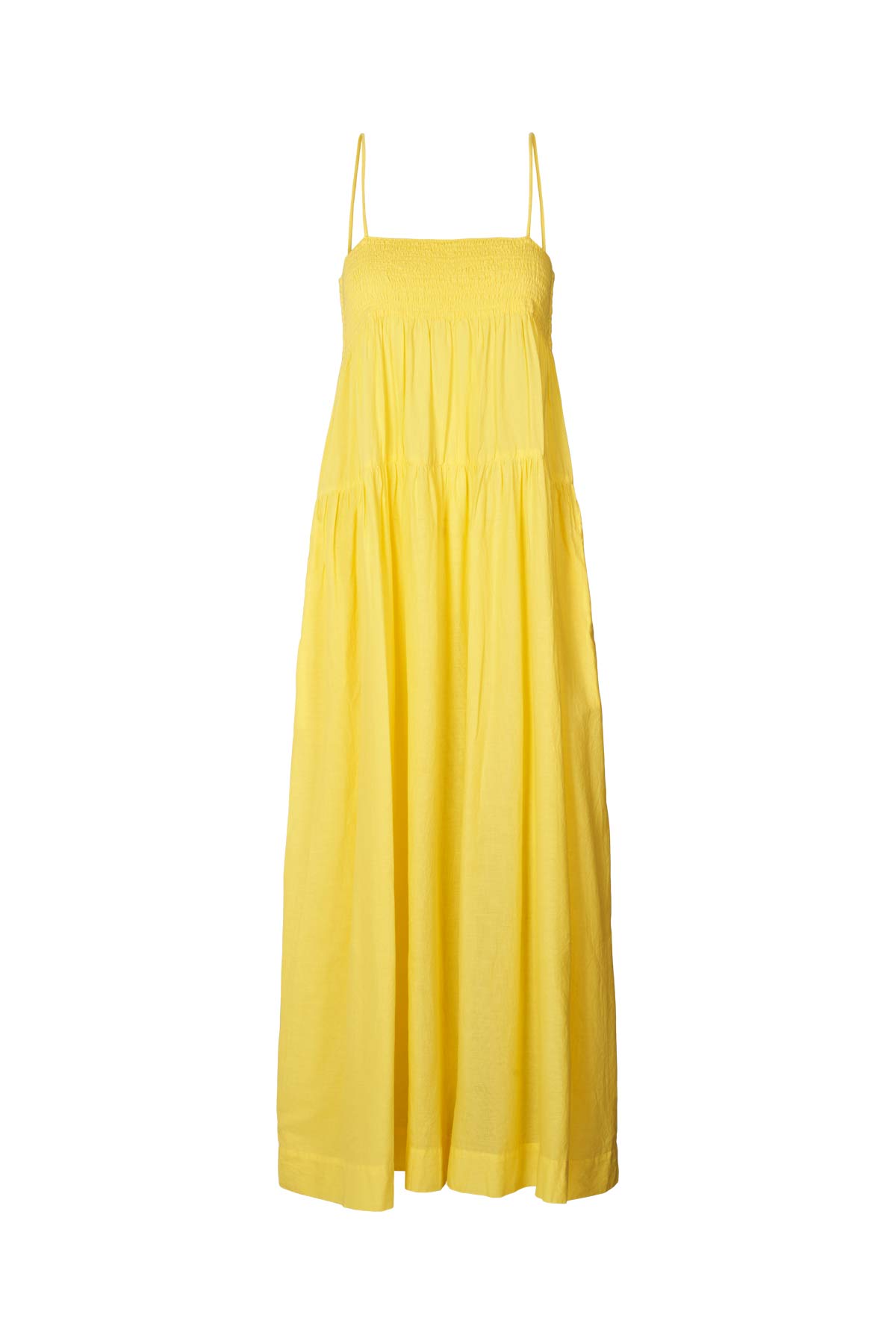 Cotton smock tier dress - Dodo I Sunshine yellow