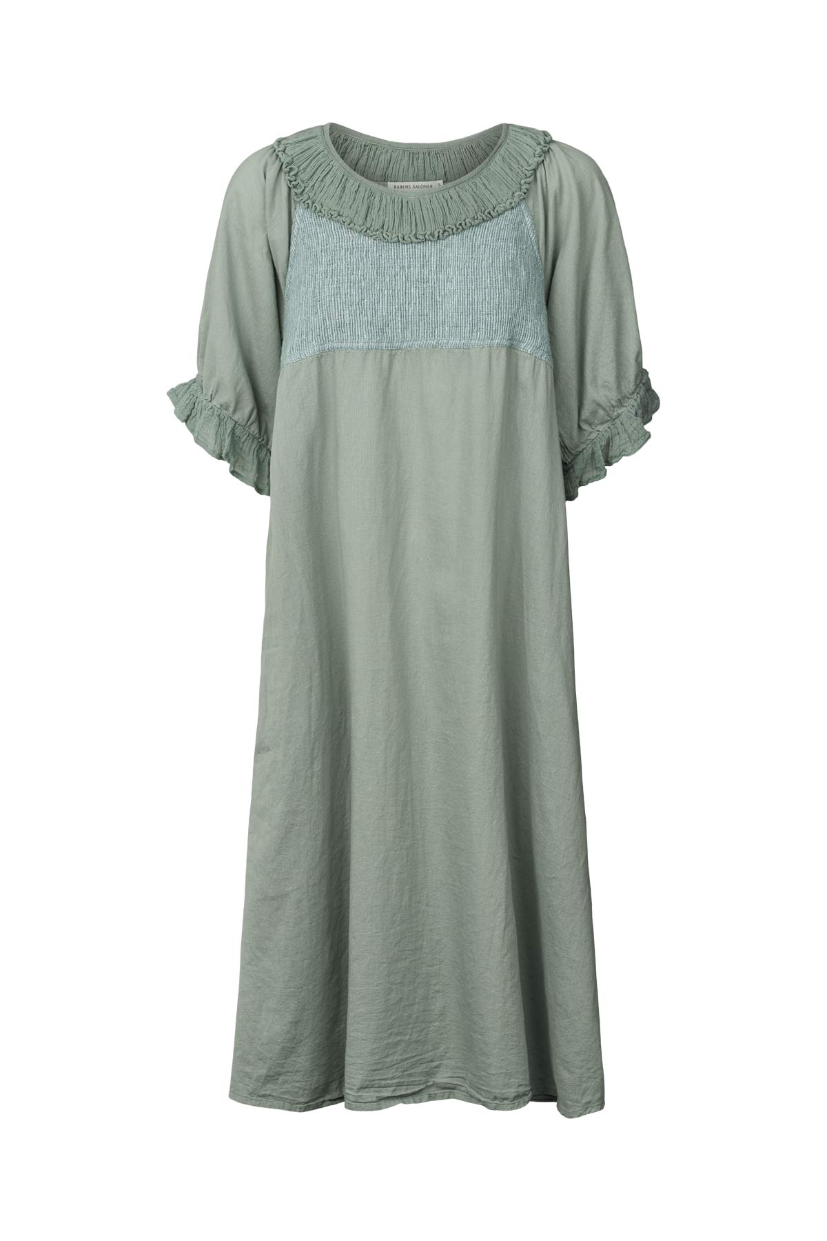 Cotton short angel dress - Dortia I Sage