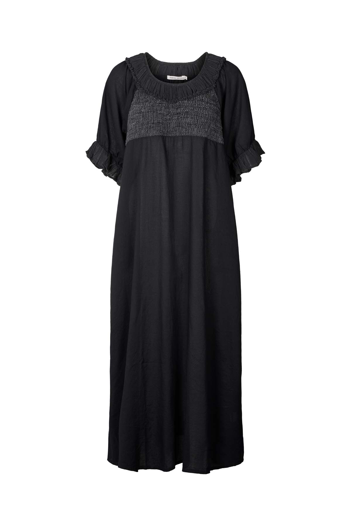 Cotton long angel dress - Dorothea I Black
