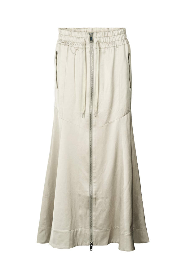 Techno drape flared skirt - Parel I Oyster