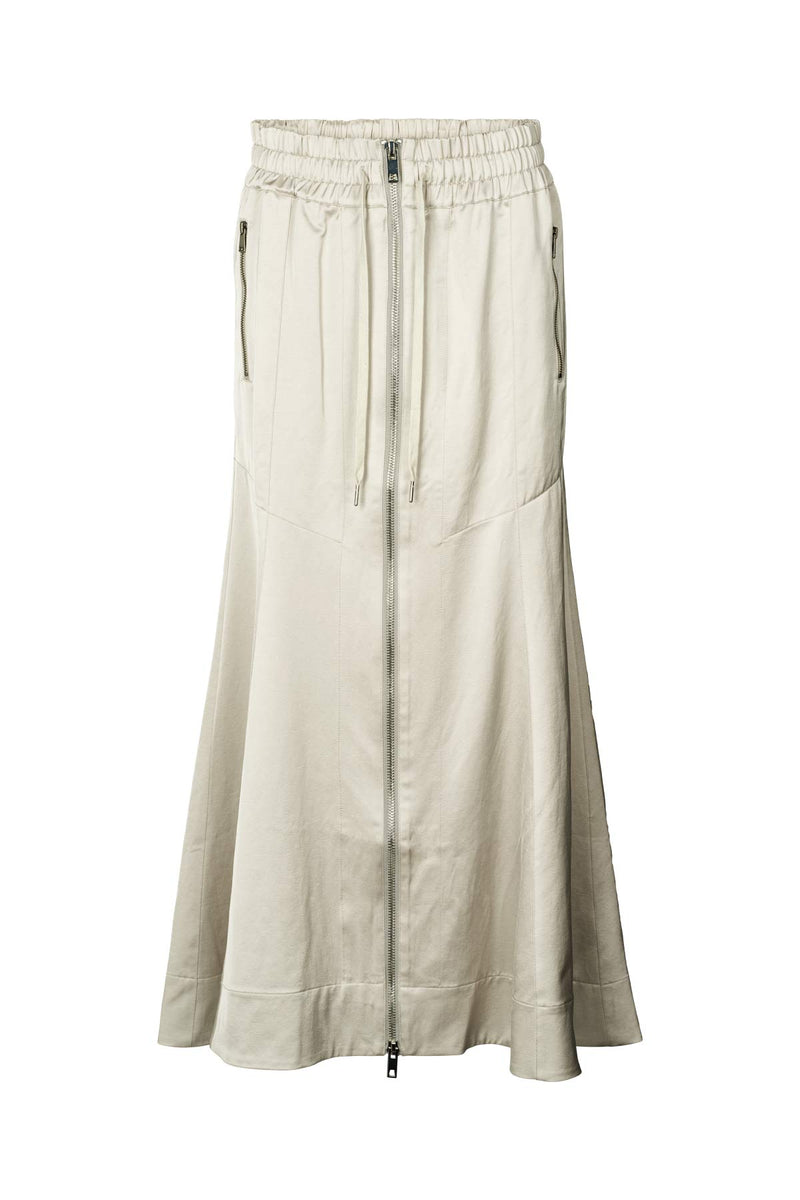 Techno drape flared skirt - Parel I Oyster