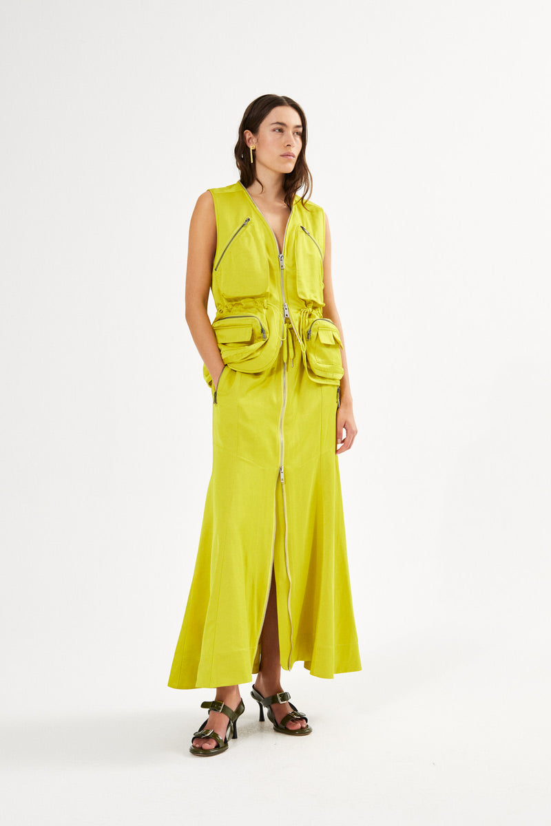 Techno drape flared skirt - Parel I Oyster