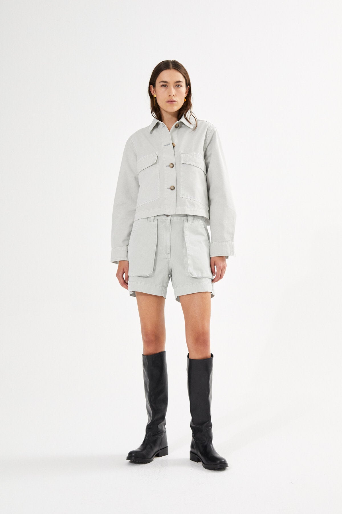 Canvas light short jacket - Neva I Grey cloud