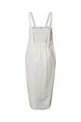 Medley stripe tie front dress - Bondie I Dirty chalk stripe