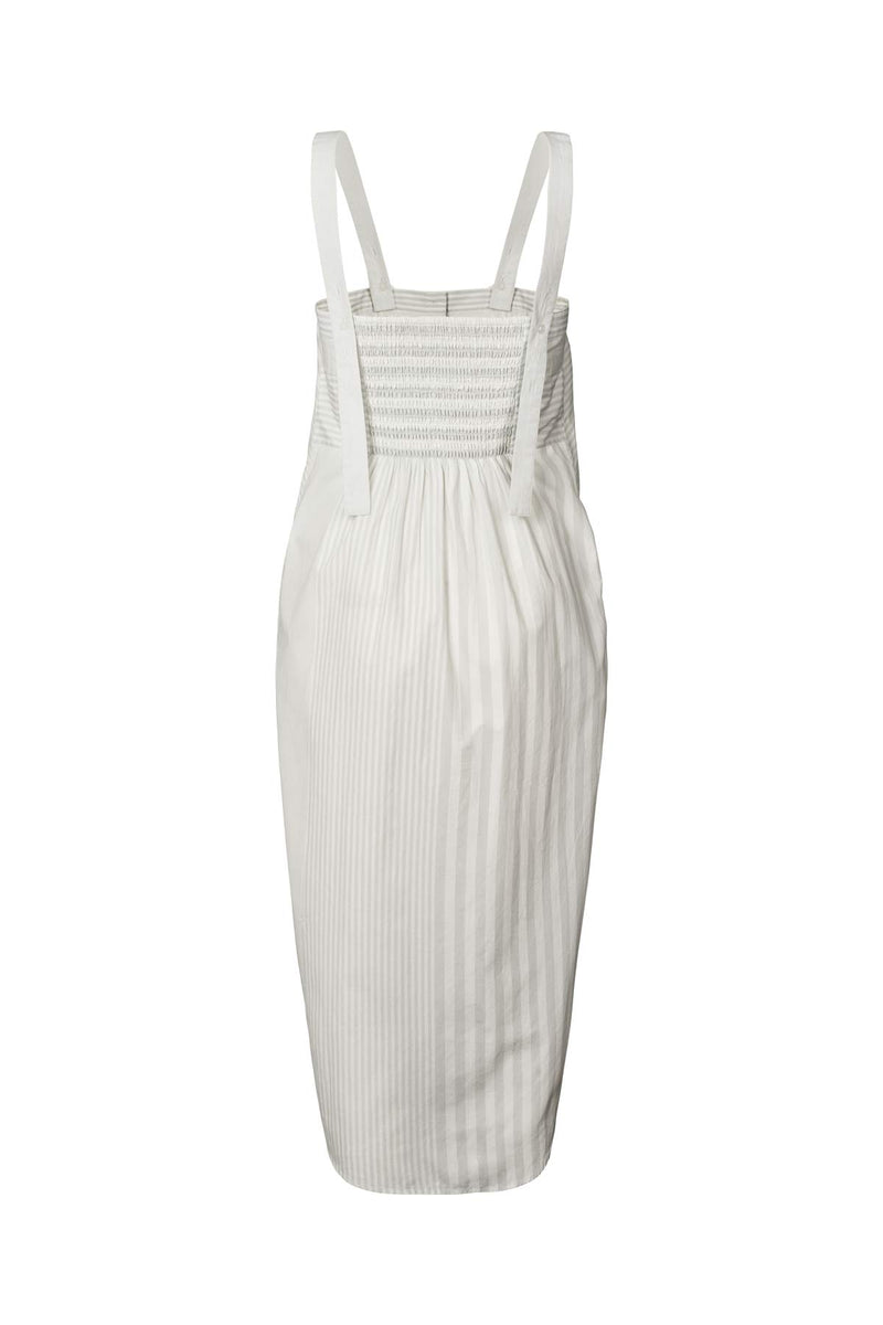 Medley stripe tie front dress - Bondie I Dirty chalk stripe