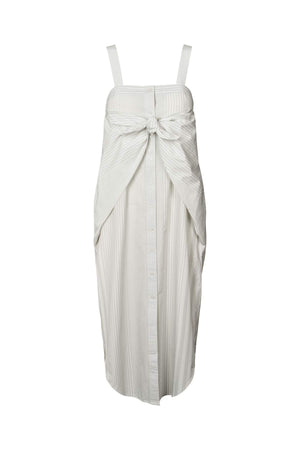 Medley stripe tie front dress - Bondie I Dirty chalk stripe