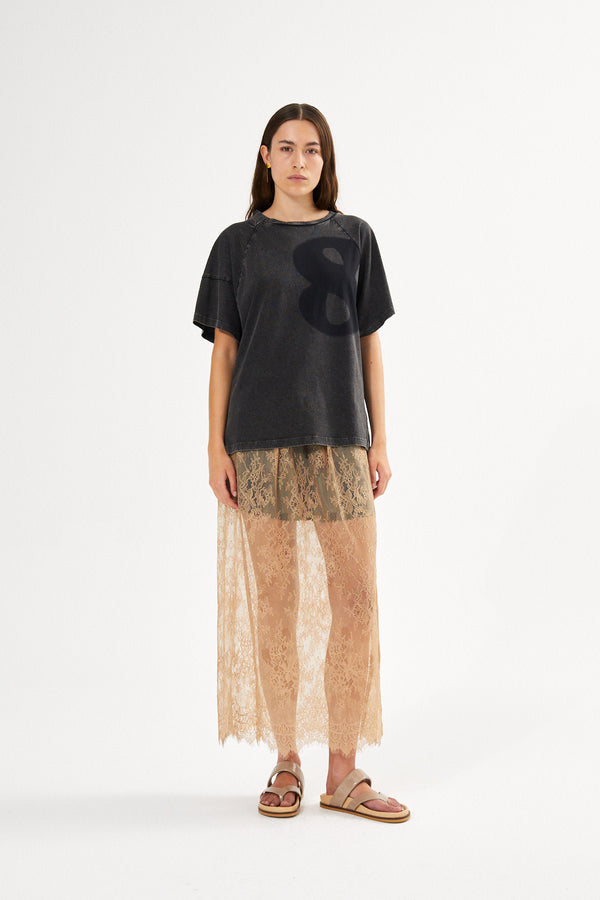 Sheer lace skirt - Blessing I Dark shadow combo